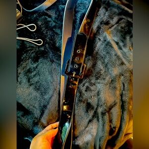 Pinup vinyl black belt size 3X